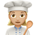 👩🏼‍🍳 woman cook: medium-light skin tone display on Apple